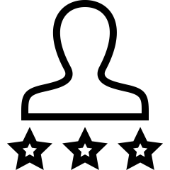 Icon Avatar mit 3 Sternen untendrunter